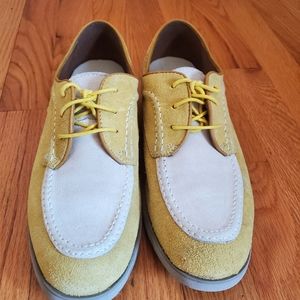 Yellow suede Hush Puppies oxford style shoes